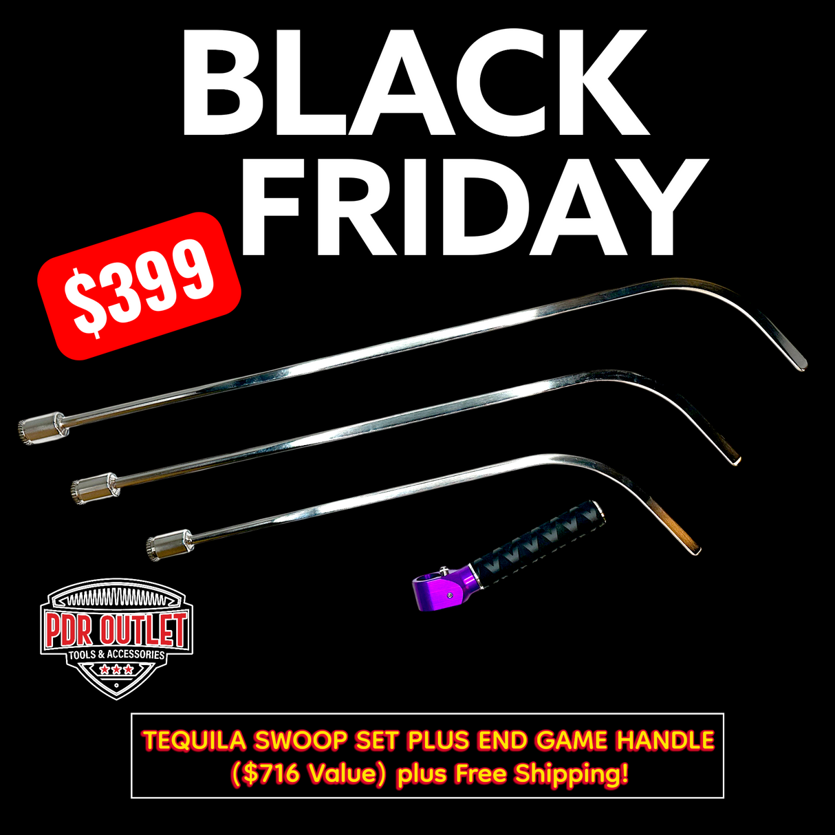 Black Friday 2025 PDR OUTLET Tequila Tools Swoop Blade Set w/ Handle