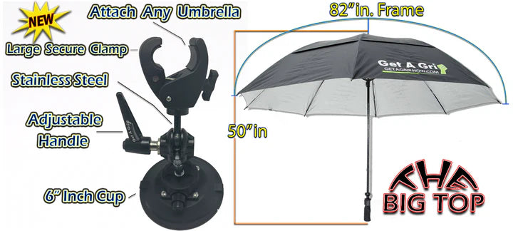 GET A GRIP umbrella combo 80" Big Top umbrella