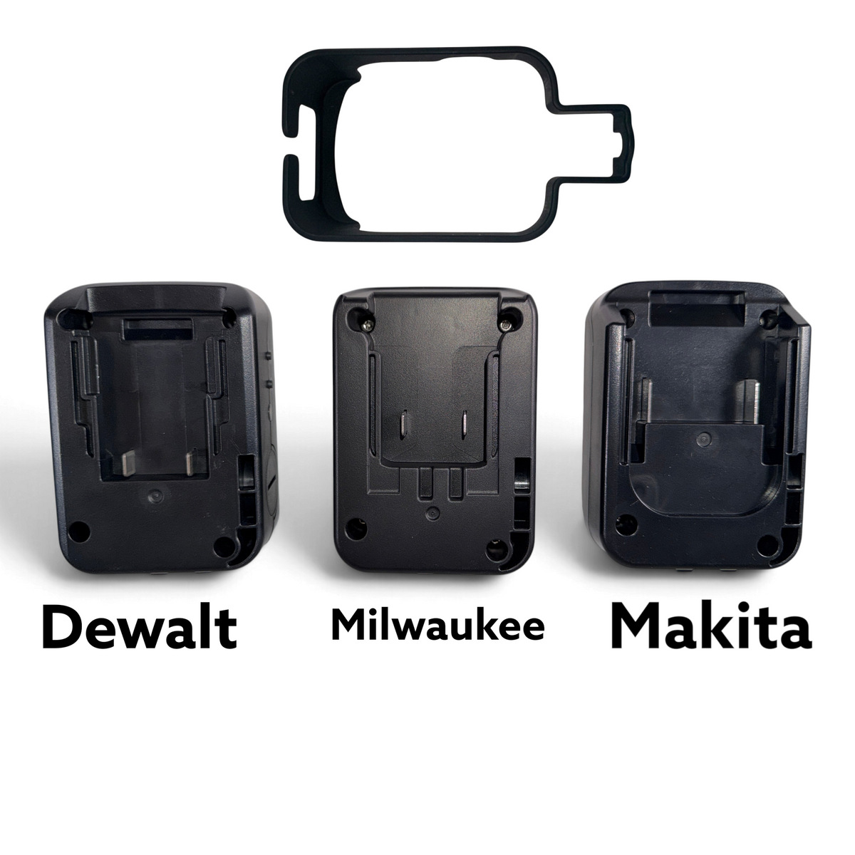 Anson PDR Elimadent Battery on Board adapters for Dewalt, Milwaukee, and Makita power tool batteries for LED hail lights.