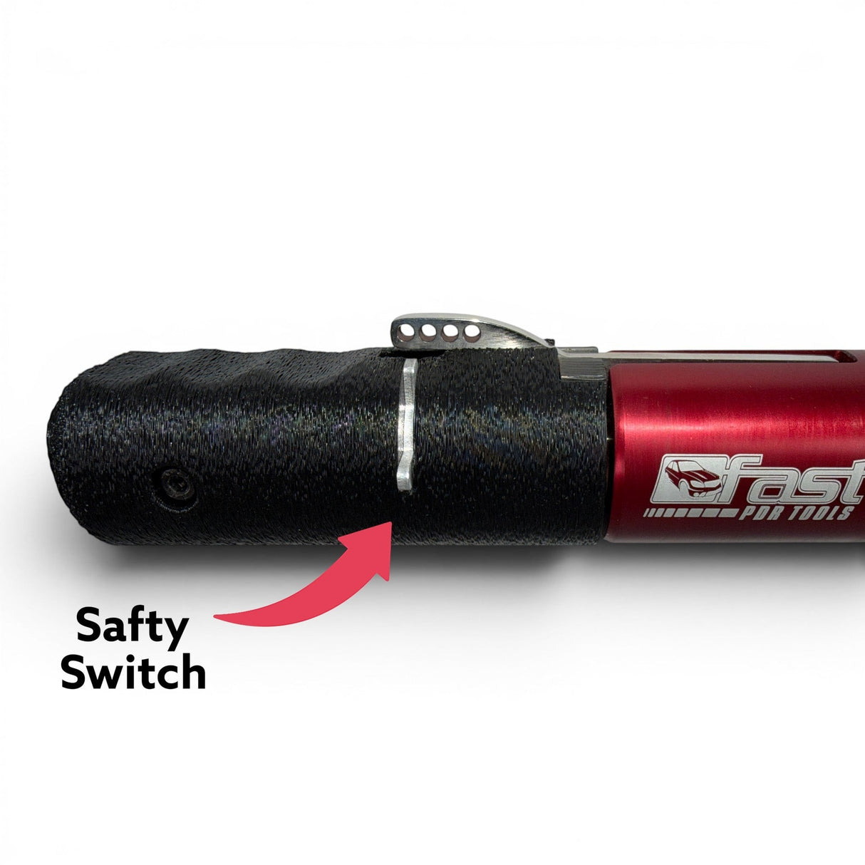 Anson PDR Fast PDR Shotgun auto hammer handle with safety switch mechanism and red stainless steel body