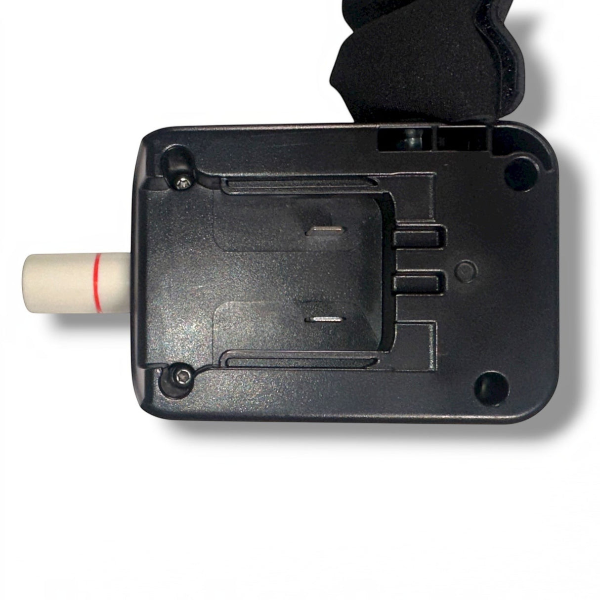 Anson PDR X-Factor Mini PDR light housing with battery compartment and red-striped white connector.