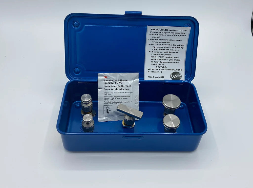 VIP METAL HEADS - COLD GLUE TIP SET WITH MAGNETIC STORAGE BOX
