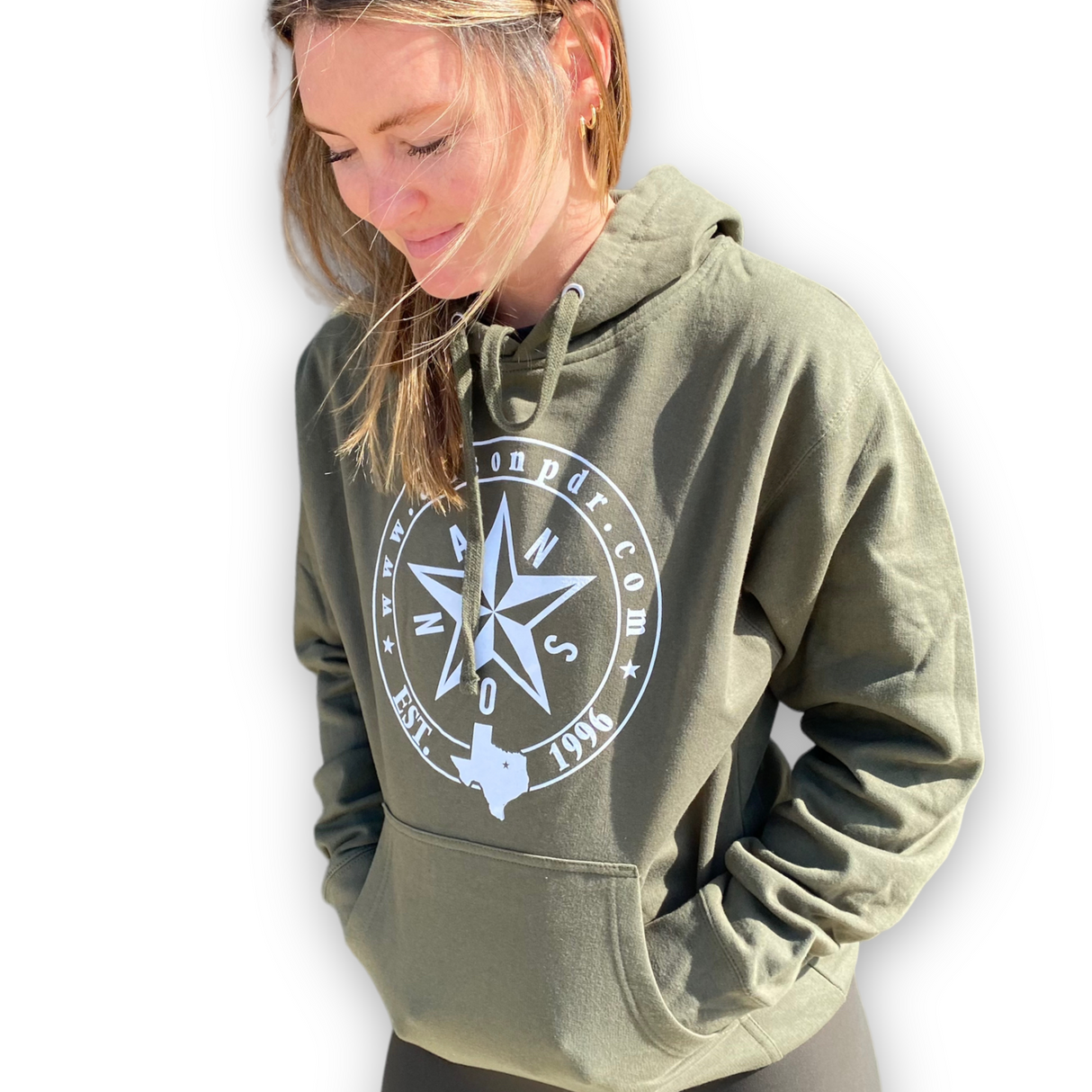 ANSON HOODED SWEATSHIRT - GREEN MEDIUM WEIGHT