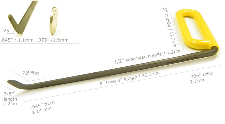 8" Shaved PDR Tool Left