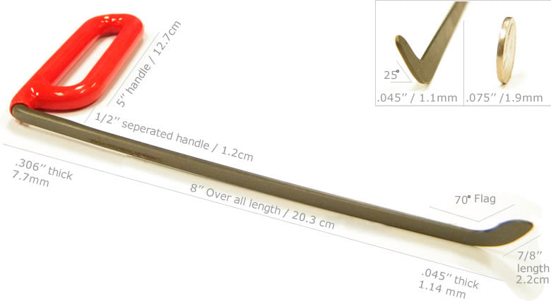 8" Shaved PDR Tool Right