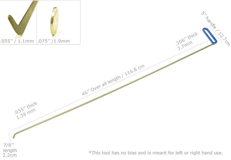 46" Straight Shaved PDR Tool - Dentcraft Tools