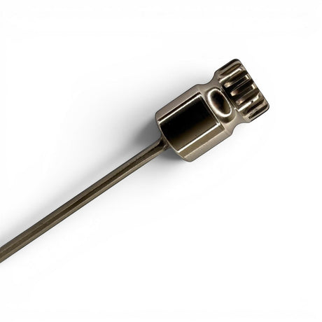 Anson PDR Tequila Compact HUB double bend rod, made of stainless steel with a 3/8 diameter and interchangeable 5/16-18 thread tip.