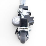 Willey Quick Packout Glideator Caster Upgrade Kit with black mounting blocks and grey wheels.