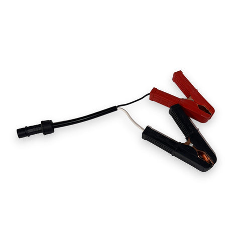 Anson PDR alligator clip power cable with red and black clamps for 12v battery connection.