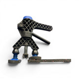 Anson PDR Black Plague Robo Legs, adjustable aluminum legs for Keco Robo Lifter, black with blue accents.