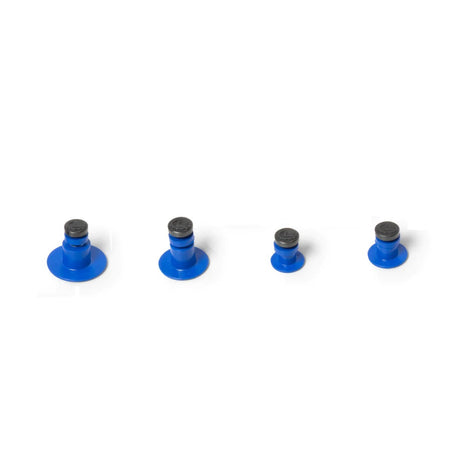 Anson PDR Dead Center SuperTab blue glue tabs in various sizes for paintless dent repair with threaded Stafast system