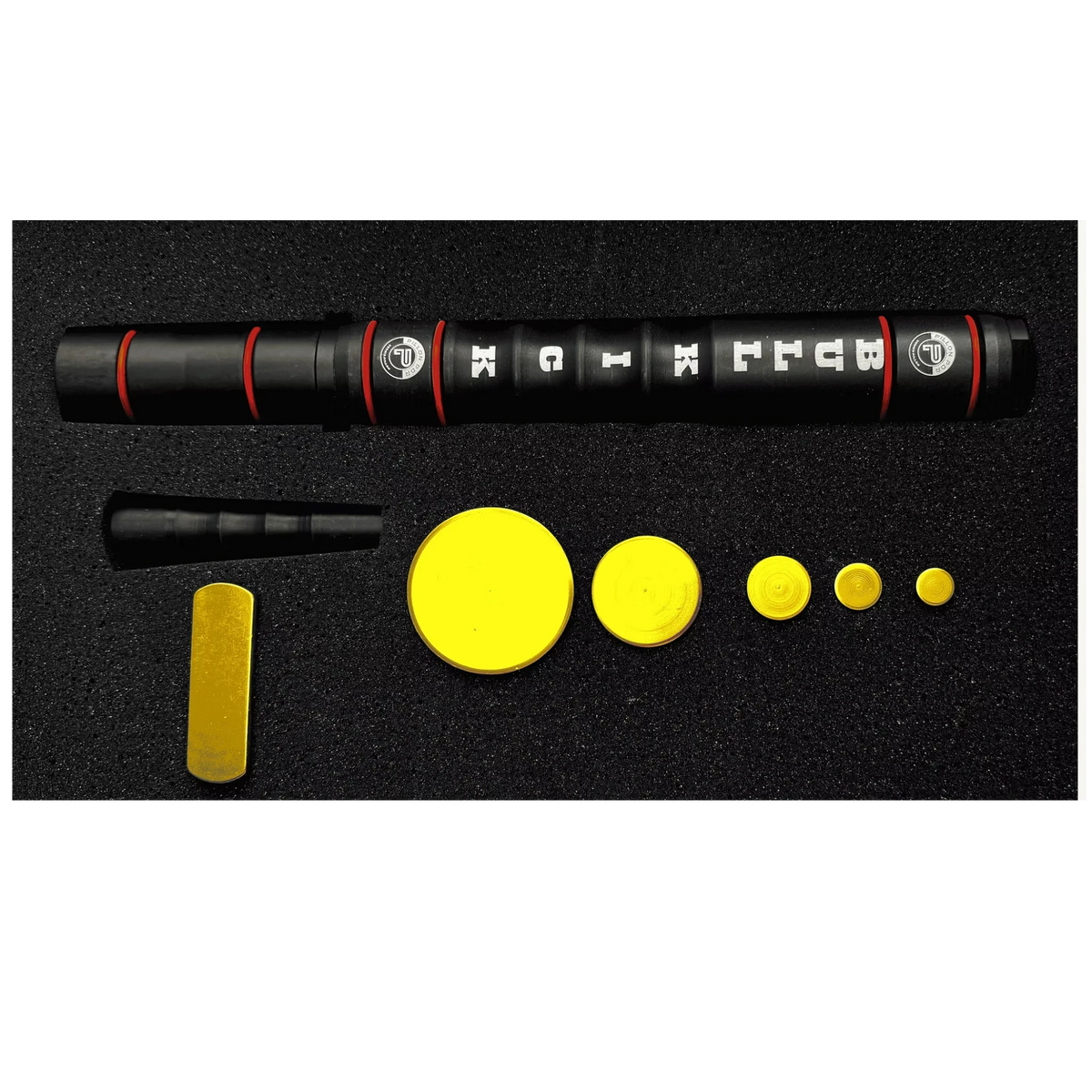Anson PDR Sergio's Bull Kick small dent repair kit featuring a black slide hammer and six yellow cold glue tabs.