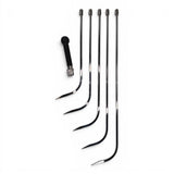 Anson PDR Door Lord Compact Hub 3/8 inch diameter metal dent repair tools with sharp tips and a detachable handle.
