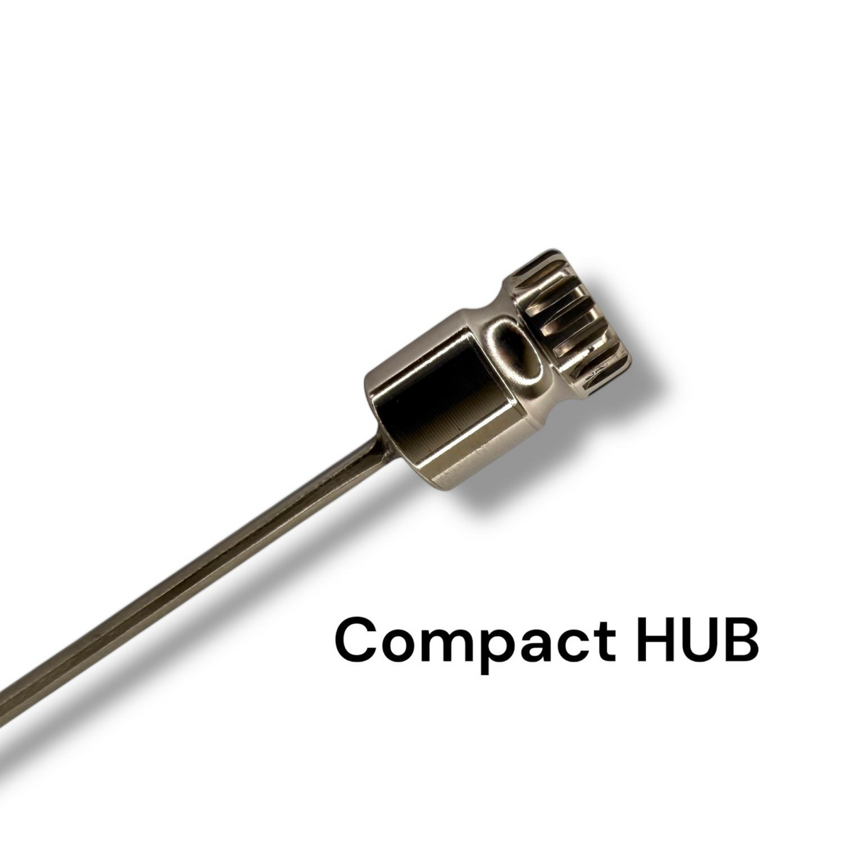 Anson PDR Compact HUB stainless steel rod attachment for paintless dent repair with a precision gear-style connector.