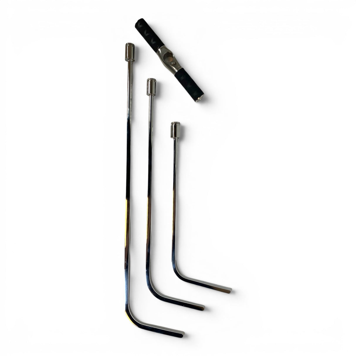 Anson PDR Door Lord Blade Hub tool set with tactical T-handle. Includes three metal rods of varying lengths with bent tips and a black tactical T-handle.