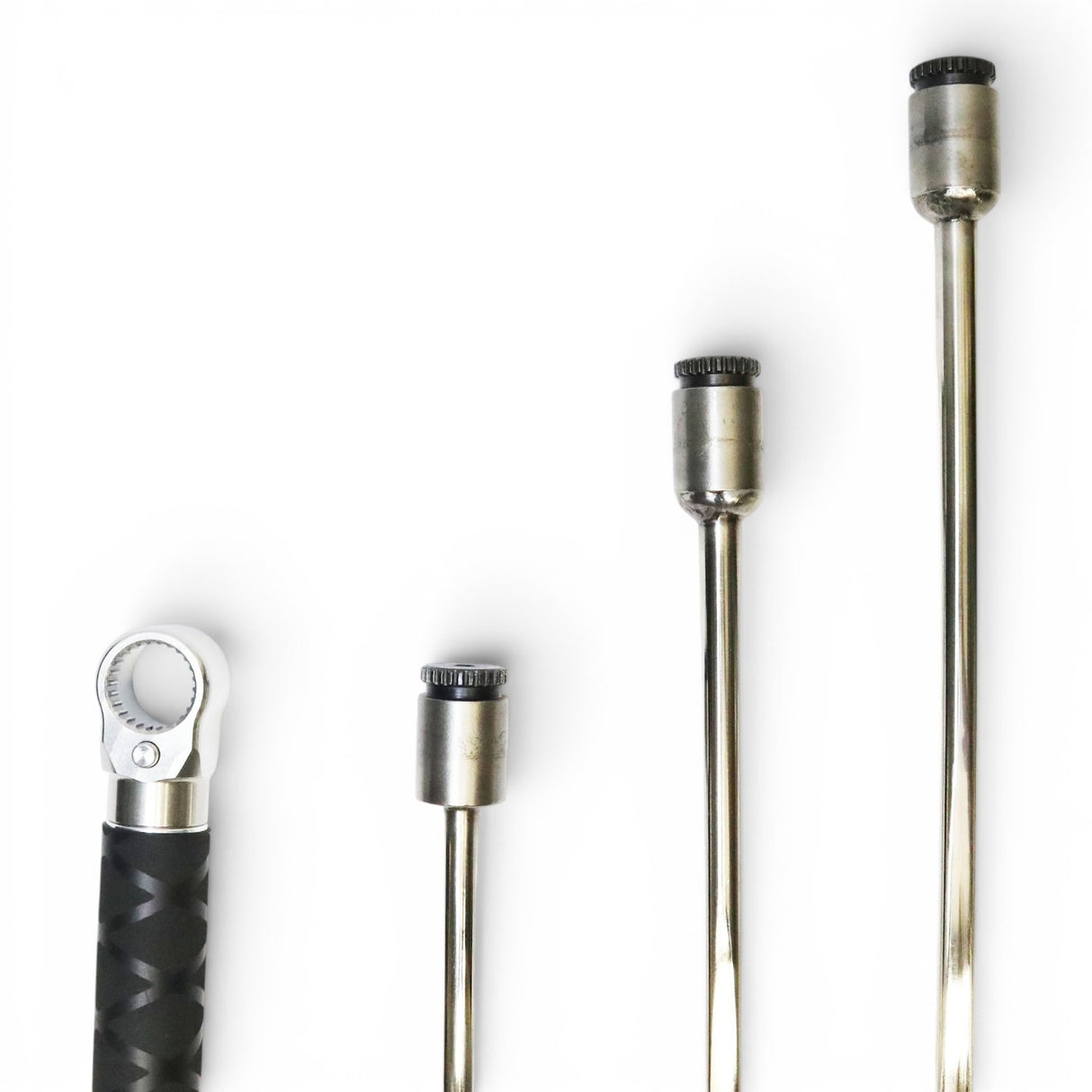 Anson PDR Tequila Tools Door Lord Blade Hub set with tactical Guerrilla Grip and three stainless steel rods of varying lengths.