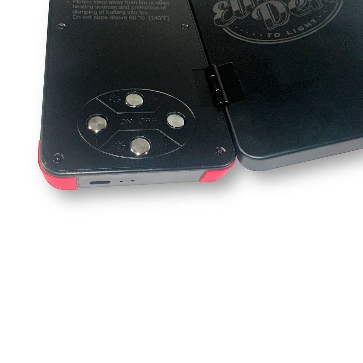 Anson PDR Elimadent X-Factor Flip Light with buttons and red accents. Features warm and cool LEDs with dimmer controls.