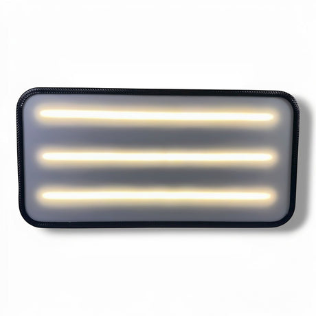 Anson PDR Elimadent X-Factor Mini 14" PDR light with three yellow LED strips and a black protective rim.
