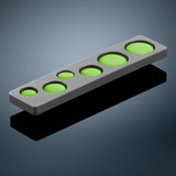 Anson PDR Glexo Diablo cold glue pads in a grey silicone mold with various green adhesive sizes for PDR hail repair