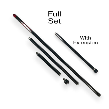 Anson PDR The Wood Breakdown Hail Rod, a 3-piece carbon fiber dent removal tool with 4 tip locations and a weighted ball.