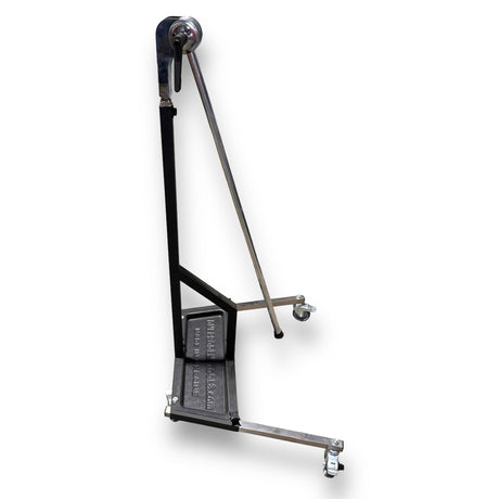 Anson PDR DNE light stand with adjustable arm and weighted base on wheels.