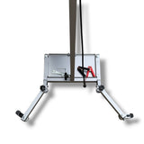 Anson PDR Econo PDR Light Stand with adjustable aluminum legs and battery tray, featuring a black cable and red clamps.
