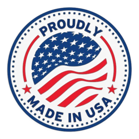 Anson PDR Proudly Made in USA circular badge with American flag design.