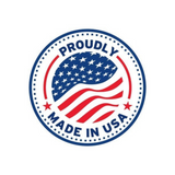 Anson PDR Proudly Made in USA circular emblem with American flag design and blue and red text on a white background