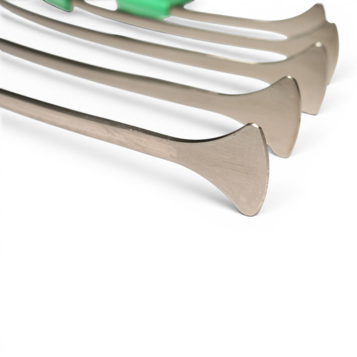 Anson PDR Tequila Rattlesnake 1 1/4" tail PDR tools, metal with green handles, curved for panel access.