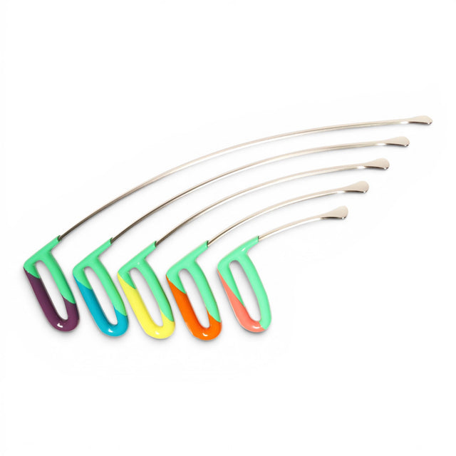 Anson PDR Tequila PDR Tools Rattlesnake Tail Set with 1 1/4" tip size, featuring metal rods and colorful handles in purple, blue, yellow, orange, and pink.