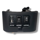 Anson PDR black plastic hail stand receiver plug lock with two on/off switches and a USB port.
