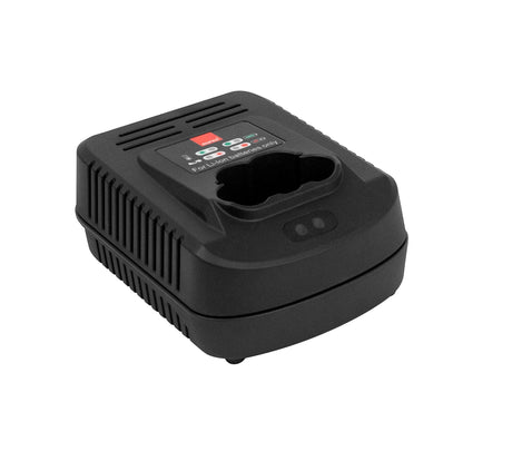 Anson PDR RUPES iBrid Mini battery charger in black with LED status indicators for lithium-ion battery packs