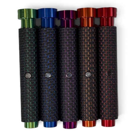Anson PDR Dent Vision ShockBlocker X4 carbon fiber knockdowns in green, blue, purple, orange, and red with magnets.