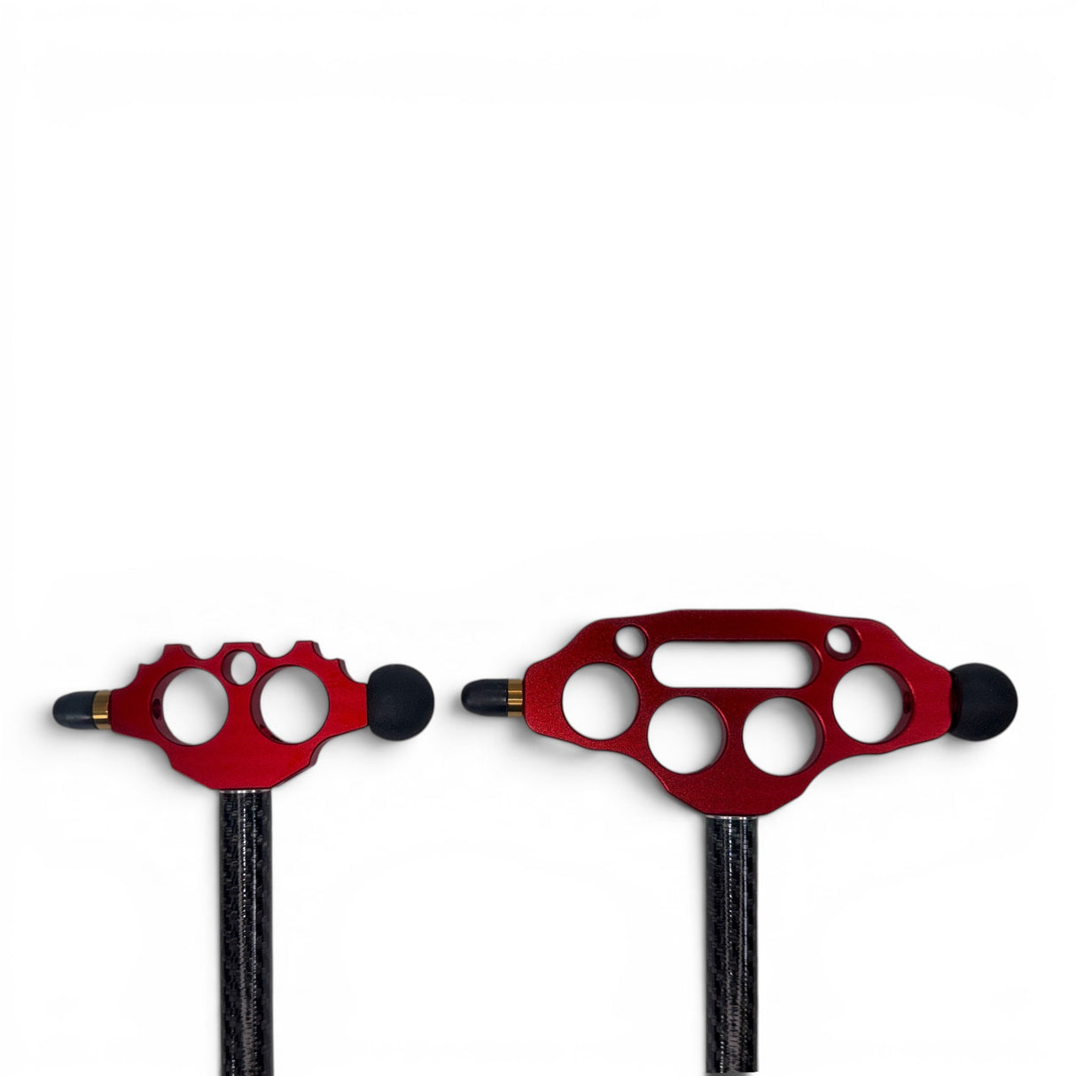 Anson PDR Tactical Blending Hammer set in red with carbon fiber handles and modular rubber tips for dent repair.