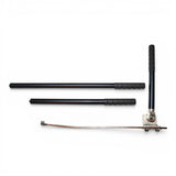 Anson PDR black anodized tactical extension handles with X grip, 12", 18", and 24" lengths, and a metal adapter.