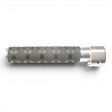 Anson PDR tactical inline grip handle with black X-flock rubber grip and silver aluminum extension.