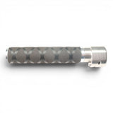 Anson PDR tactical inline grip handle with black X-flock rubber grip and silver aluminum extension.
