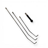 Anson PDR Tequila Compact HUB double bend stainless steel rods in 18, 24, and 30-inch lengths with a black handle.