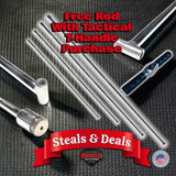 Anson PDR Tequila double header rod set with tactical T-handle. Includes multiple rod lengths and a black grip.