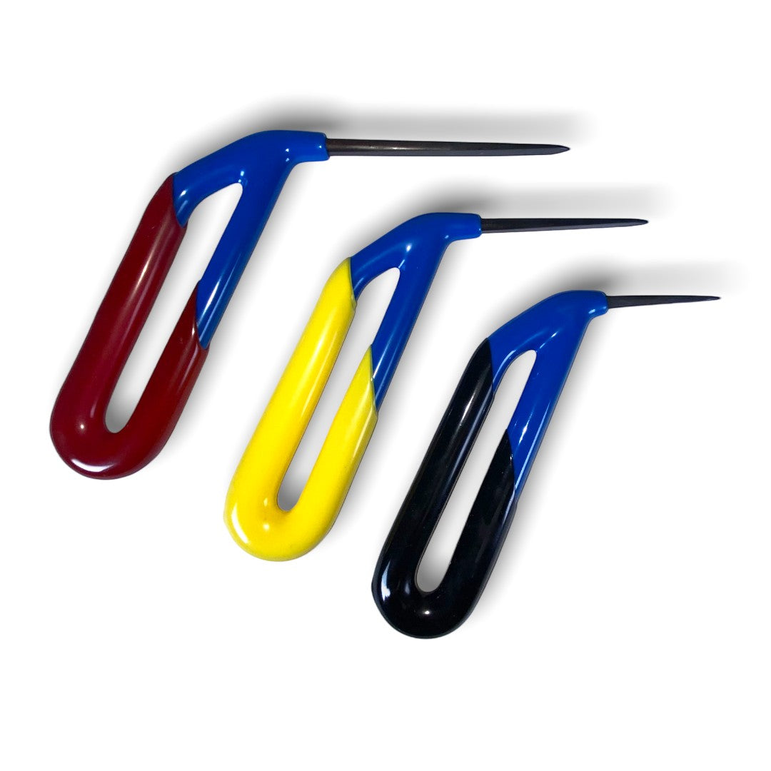 Anson PDR Tequila FvD set of 3 hand tools with diamond sharp tips and blue, red, yellow, black handles.