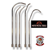 Anson PDR Tequila Moto Rods set for motorcycle paintless dent repair. Five polished metal rods with varying curves and tips.