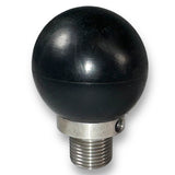 Anson PDR The Wood Breakdown Hail Rod weighted ball, 2-inch black soft touch, 40 oz, with threaded metal base.