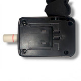 Anson PDR X-Factor Mini PDR light housing with battery compartment and red-striped white connector.