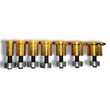PDR Outlet black and gold stainless steel cold glue tabs for dent repair, shown in various sizes from 10mm to 27mm.