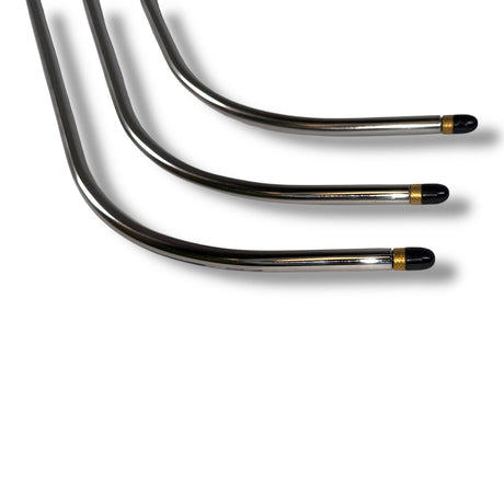 Anson PDR Swoop Compact Interchangeable Hub PDR rods with black tips and gold bands, designed for tight spaces.