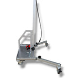 Anson PDR Econo Light Stand with wheels and adjustable boom, silver aluminum construction.