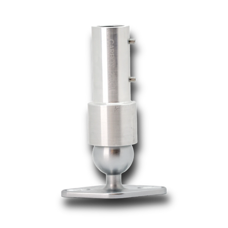 Anson PDR Carbon Tech Never Loose magnetic light mount with ball joint and mounting plate, made of silver aluminum.