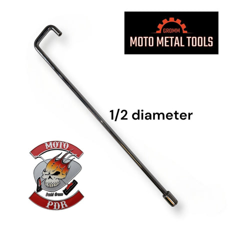 Anson PDR Tequila Moto Rods, 1/2 inch diameter, long metal rod with a J-shaped tip for motorcycle dent repair.
