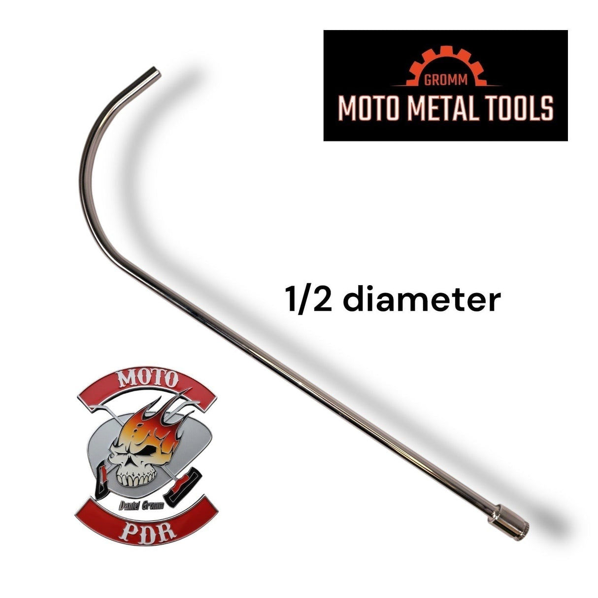 Anson PDR Tequila Moto Rod tool, 1/2 inch diameter, designed for motorcycle paintless dent repair.
