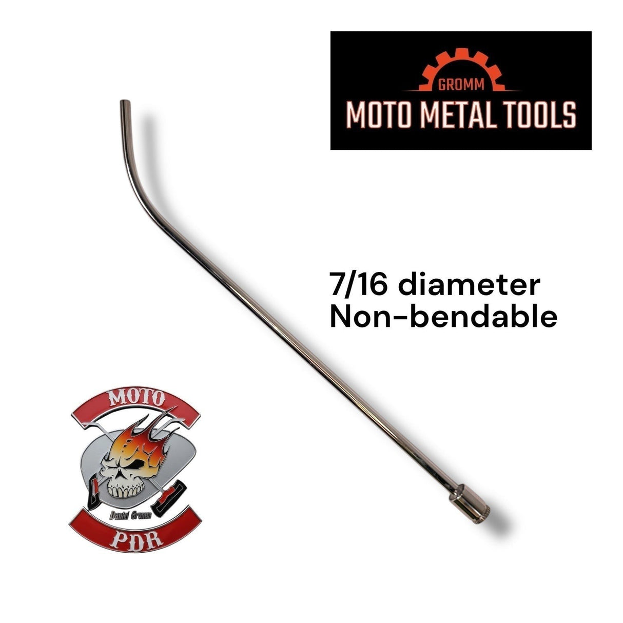 Anson PDR Tequila Moto Rod tool, 7/16 diameter, non-bendable, for motorcycle dent repair.